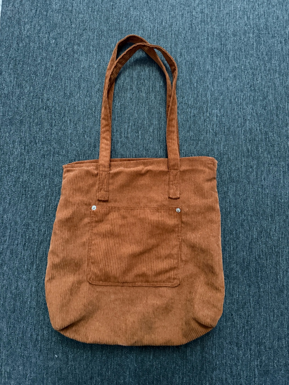 Brown Corduroy Tote Bag with liner one size. Trending boho